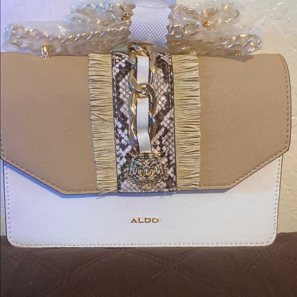 ALDO Tan and White Women's Bag